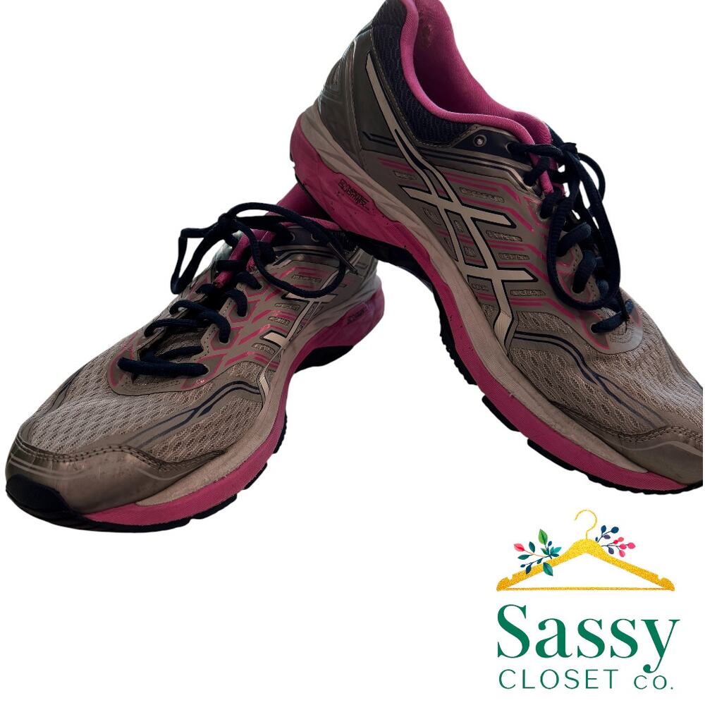 ✨ ASICS GT-2000 5 Women’s 11 Gray Pink T758N Guidance Line Stability EUC 👟
